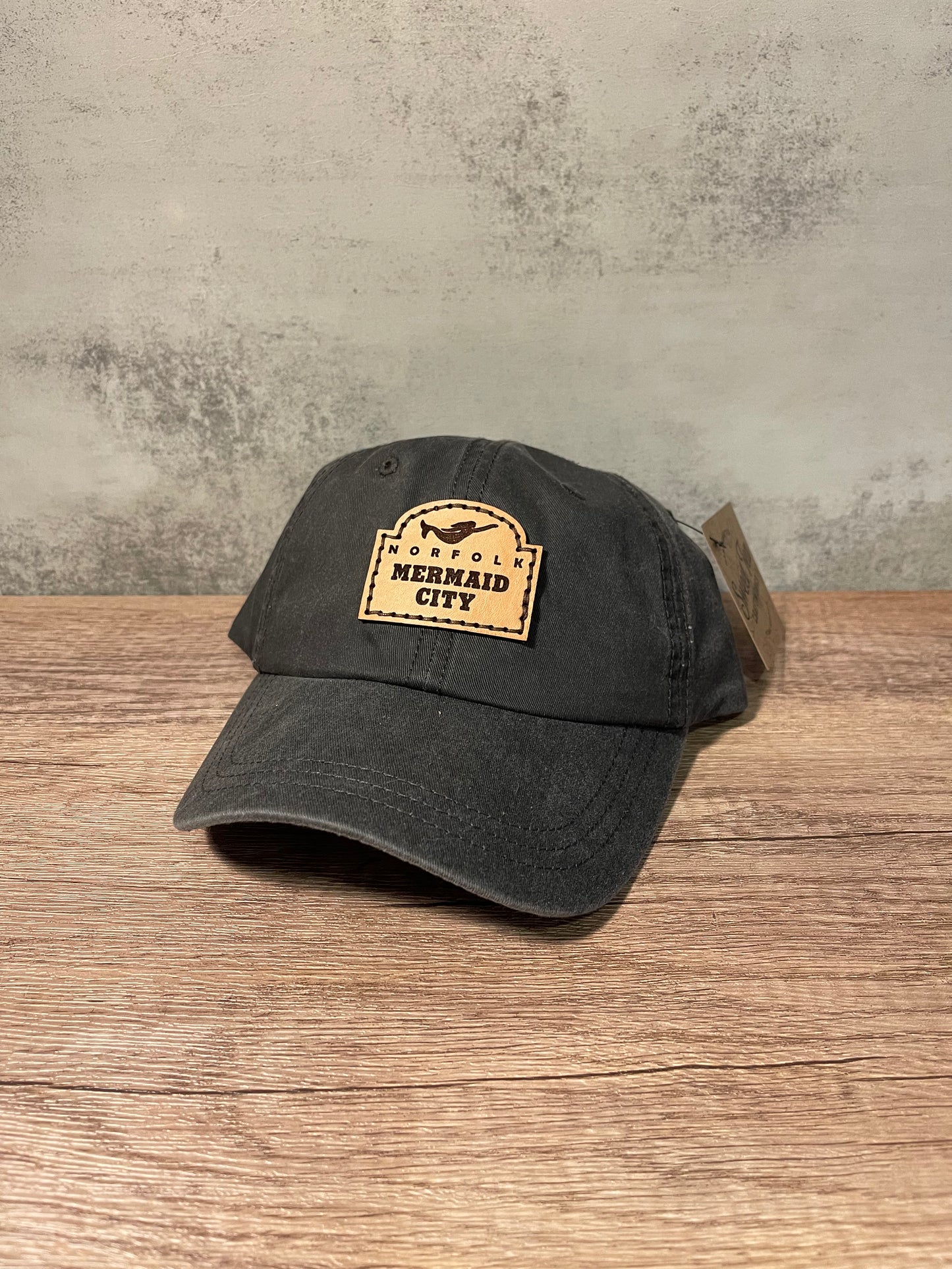 Norfolk Neighborhood Sign Leather Patch Hat