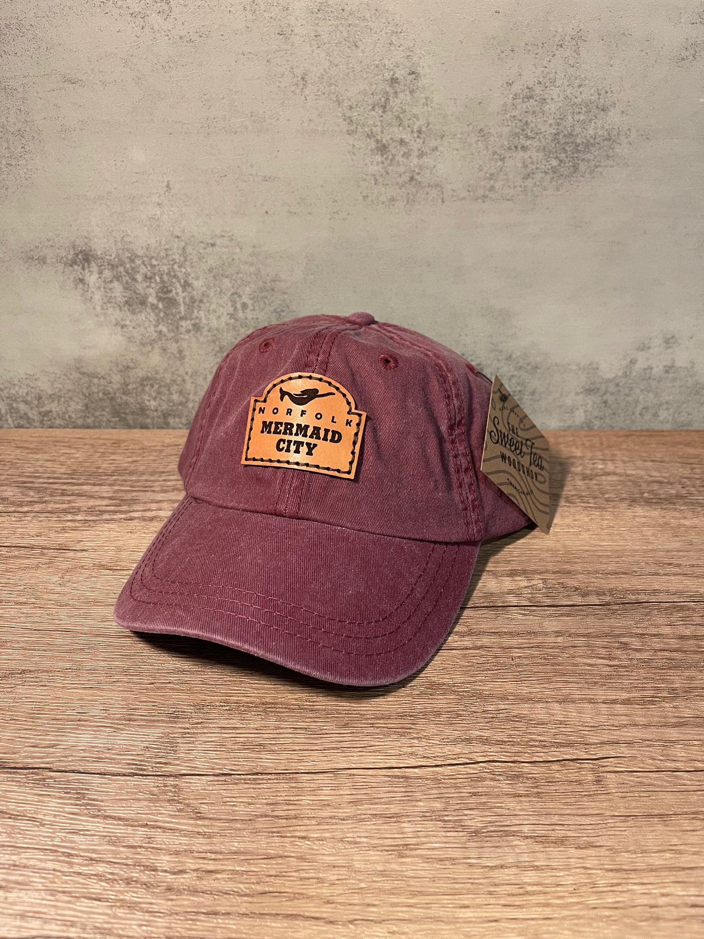 Norfolk Neighborhood Sign Leather Patch Hat