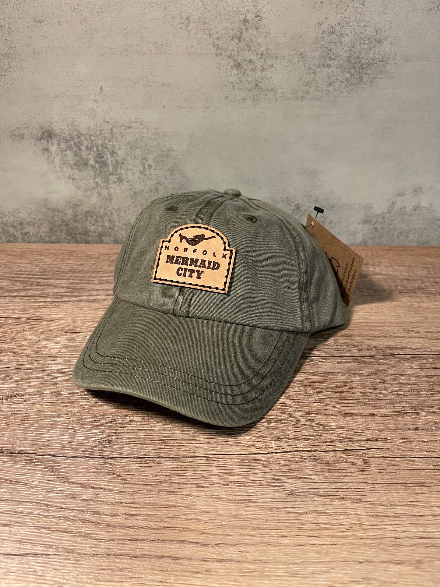 Norfolk Neighborhood Sign Leather Patch Hat