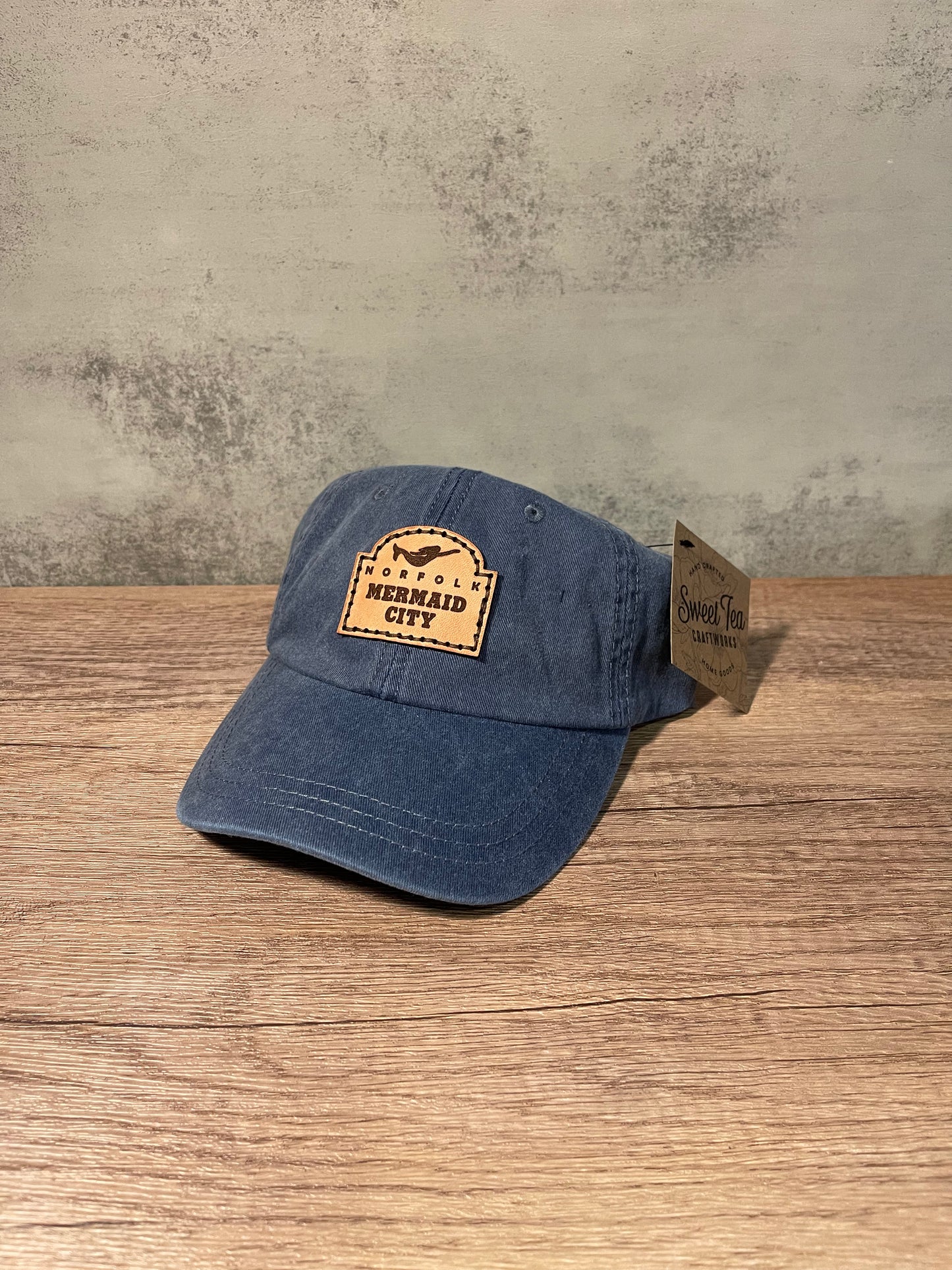 Norfolk Neighborhood Sign Leather Patch Hat
