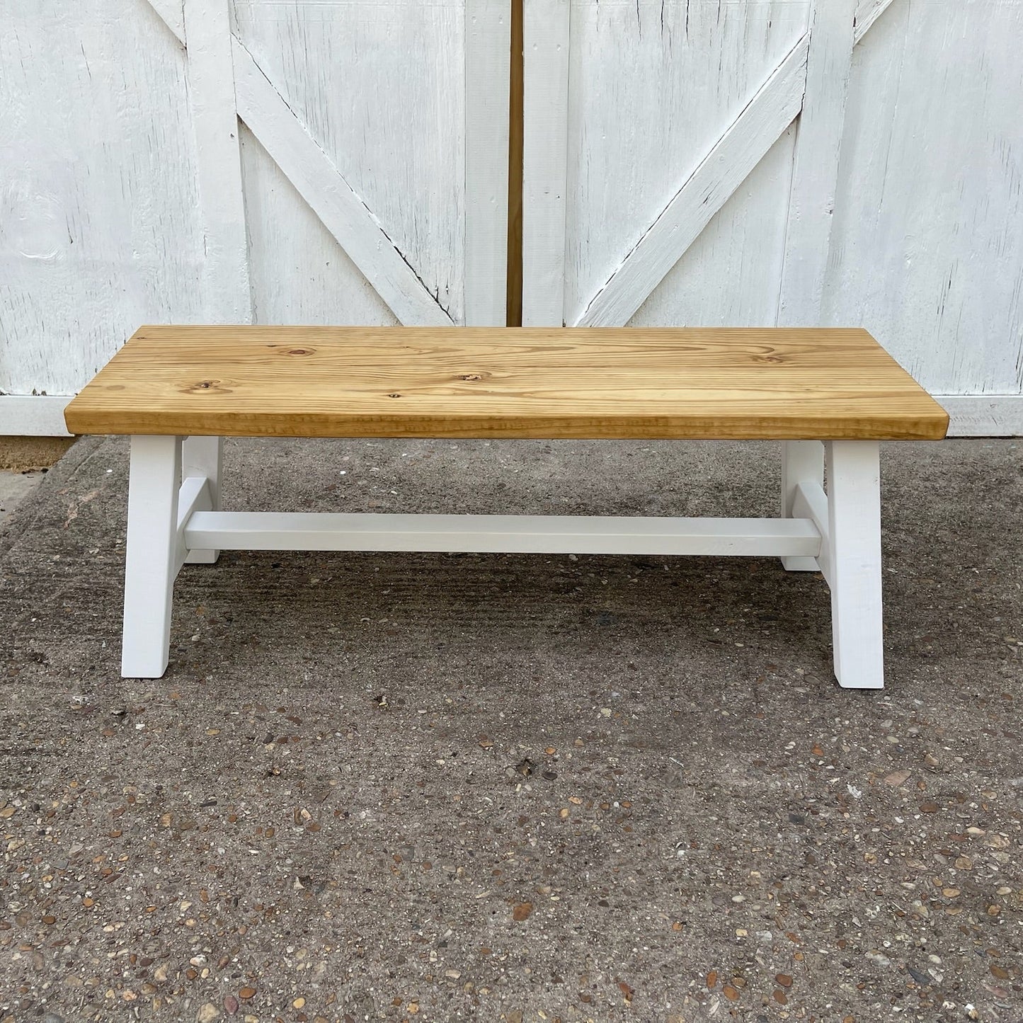 Transitional Wood Bench