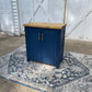 Navy Blue bottom with Golden Oak top (brass hardware)