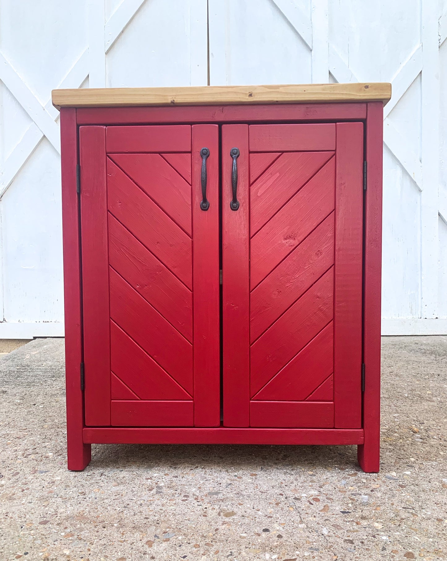 Custom color, custom handles, Golden Oak top