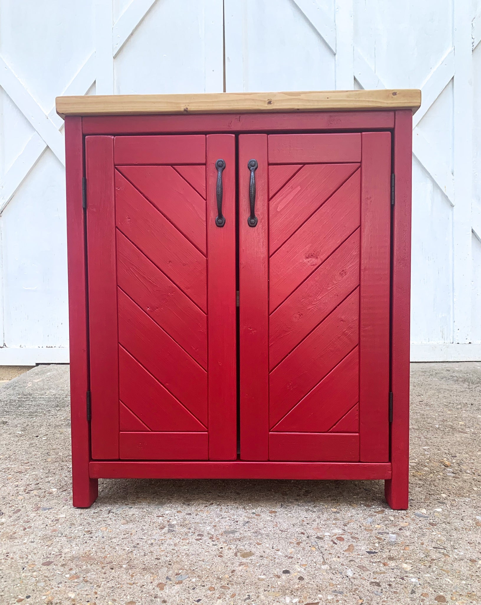 Custom color, custom handles, Golden Oak top