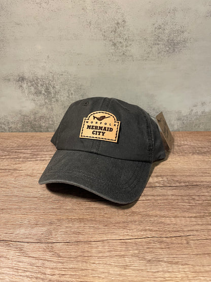 Norfolk Neighborhood Sign Leather Patch Hat