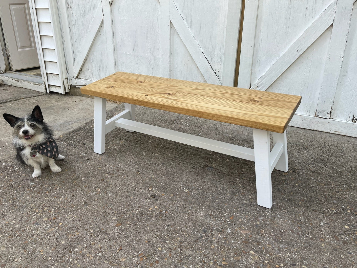 Transitional Wood Bench
