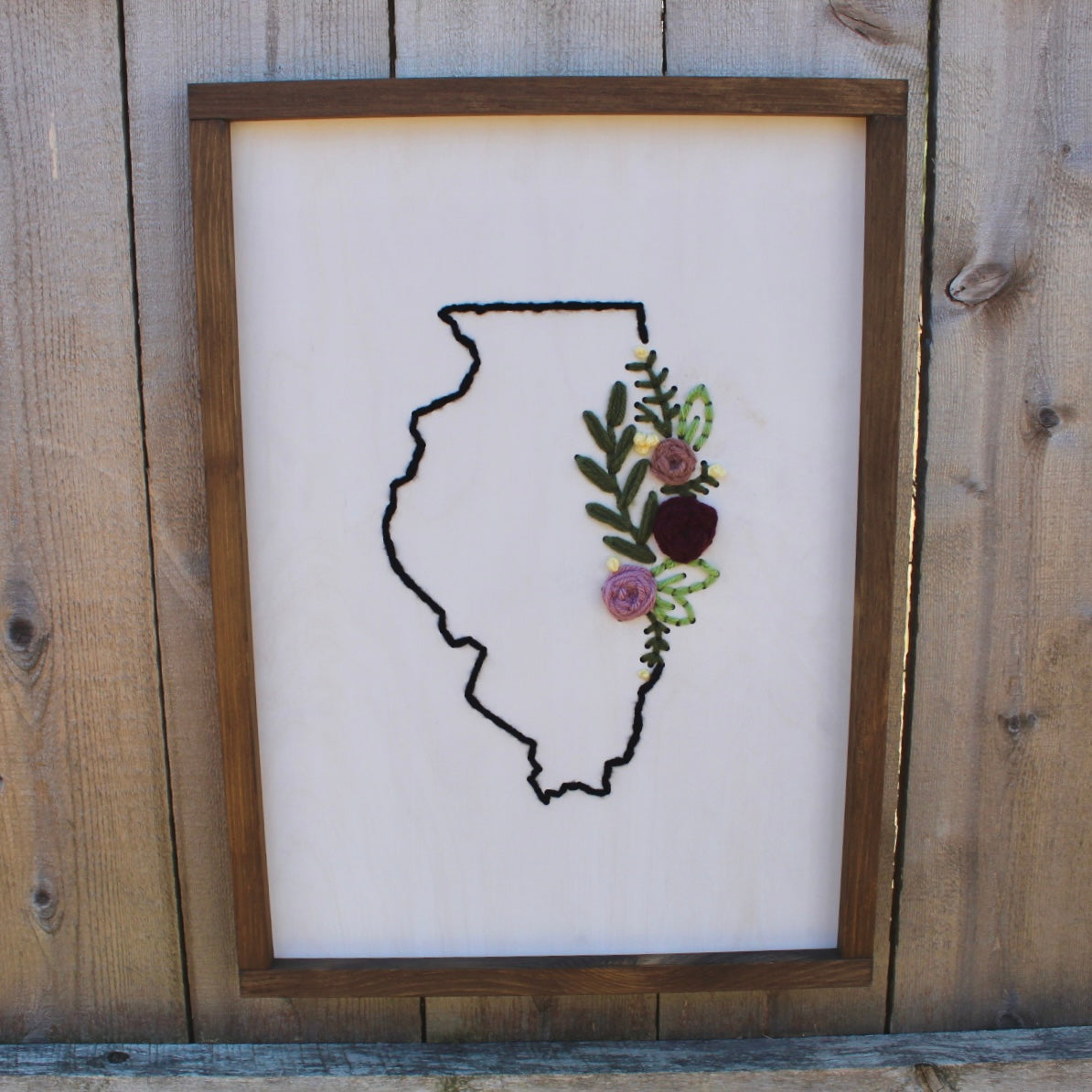 Embroidered Illinois Wall Art