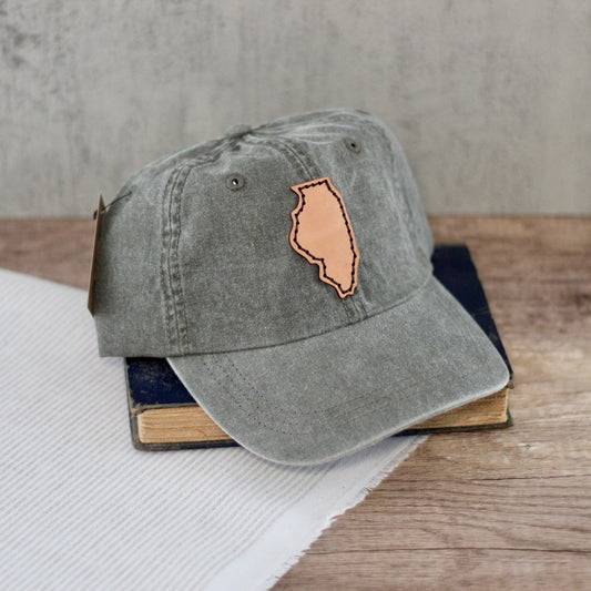 Illinois Leather Patch Hat