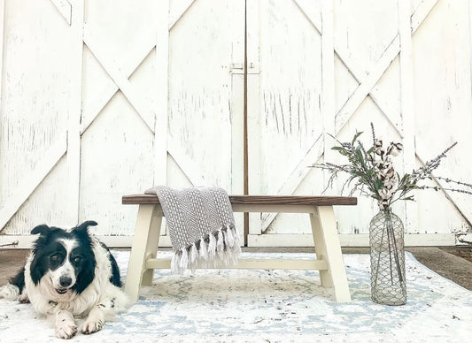 Transitional Wood Bench