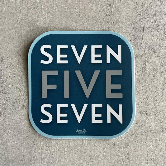 Seven Five Seven Sticker - Sweet Tea Craftworks