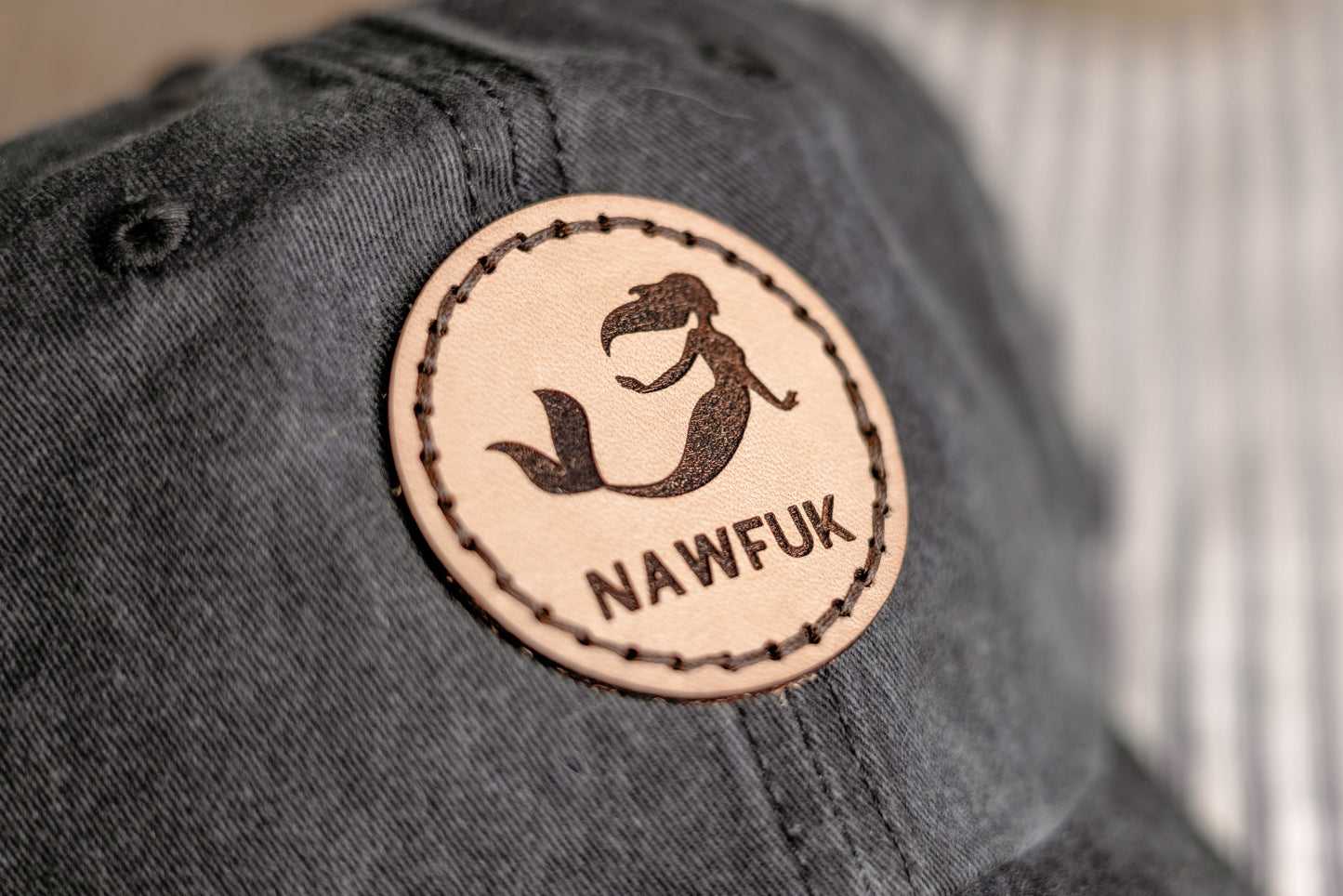 NAWFUK Leather Patch Hat