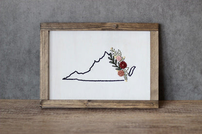 Embroidered Virginia Wall Art